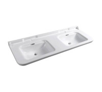 Раковина Kerasan Waldorf 150х55 см двойная 1 отверстие керамическая белый/хром 4143K1