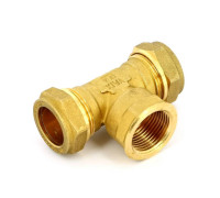 Тройник обжимной Tiemme 22х1/2х22 мм внутренняя резьба 1000014