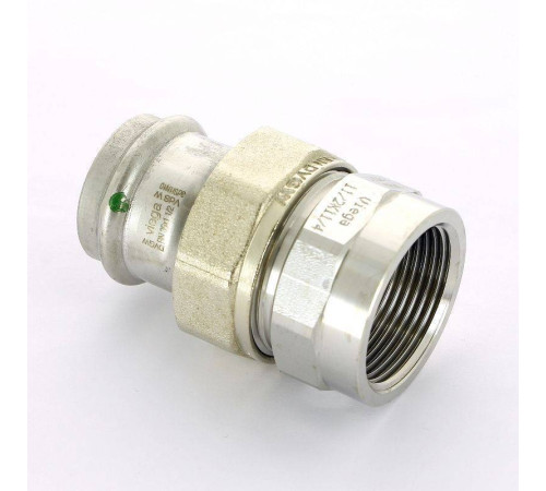 Муфта разъемная Viega Sanpress Inox 35х1 1/4 пресс-В с плоским уплотнением 437541