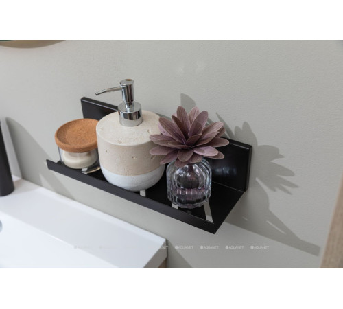 Полка Aquanet Магнум 300х80х100 мм открытая черный матовый 00302224