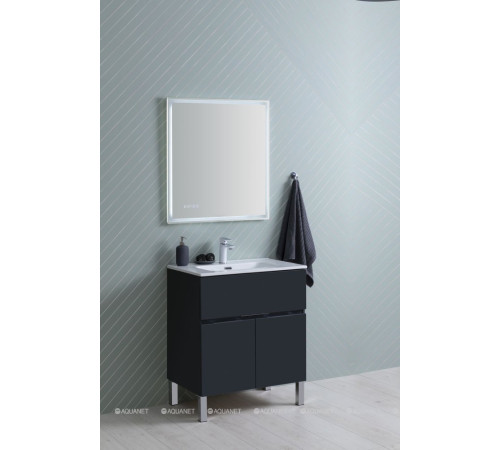 Тумба под раковину Aquanet Алвита New 70 напольная 1 ящик 2 двери антрацит 00303900