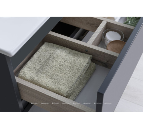 Тумба под раковину Aquanet Алвита New 70 напольная 1 ящик 2 двери антрацит 00303900