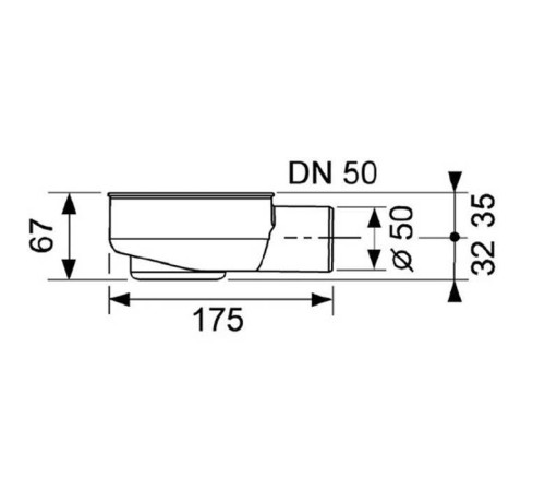 Сифон для дренажного канала TECE drainline 0.7 л/с DN 50 боковой выпуск 650000