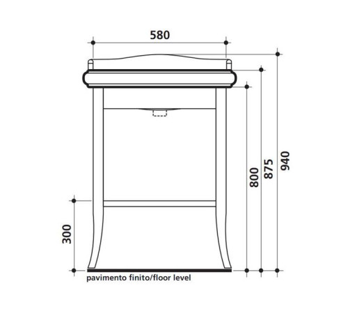 Комплект мебели для ванной Kerasan Retro 69 см напольный открытый орех 104601/731340/735040