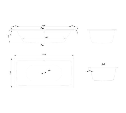 Ванна встраиваемая Bette Free 200х100х45 см с шумоизоляцией 6832-000 AS