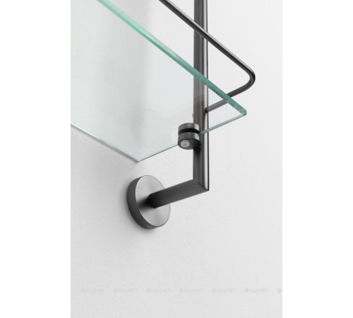 Полка стеклянная двойная Allen Brau Priority 418х408х138 мм графит брашированный 6.31015-MG