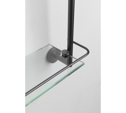 Полка стеклянная двойная Allen Brau Priority 418х408х138 мм графит брашированный 6.31015-MG