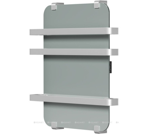 Полотенцесушитель Allen Brau INFINITY 600х440 мм зеркало с рейлингом 2.0 и креплением серебро браш 00325642