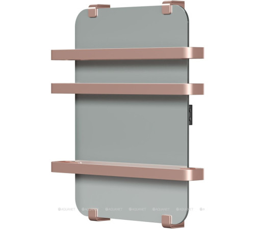 Полотенцесушитель Allen Brau INFINITY 600х440 мм зеркало с рейлингом 2.0 и креплением медь браш 00325649