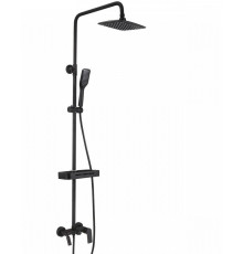 Душевая система Lemark Tropic со смесителем для ванны и верхним душем черный LM7002BL