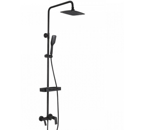 Душевая система Lemark Tropic со смесителем для ванны и верхним душем черный LM7002BL