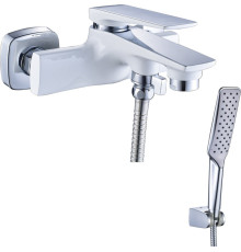 Смеситель для ванны Lemark Allegro с коротким изливом хром/белый LM5914CW