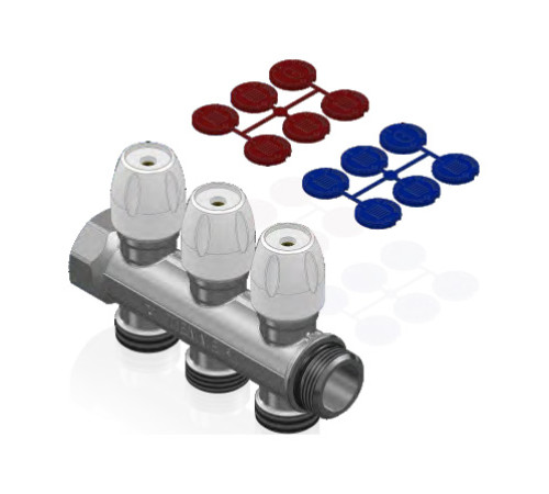 Коллектор Tiemme VERTI 3/4 НР/ВР 2 выхода 24x19 под Ø18 1870008