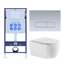 Комплект инсталляции с унитазом AQUATEK ЕВРОПА cmp014 (рама INS-0000012, клавиша KDI-0000014, унитаз AQ1106-00) ЕВРОПА cmp014