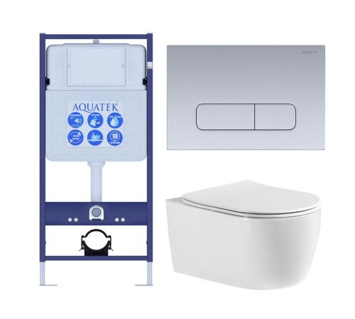 Комплект инсталляции с унитазом AQUATEK ЕВРОПА cmp014 (рама INS-0000012, клавиша KDI-0000014, унитаз AQ1106-00) ЕВРОПА cmp014
