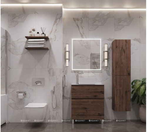 Тумба под раковину Aquanet Алвита New 70 напольная 2 ящика дуб веллингтон табак 00344128