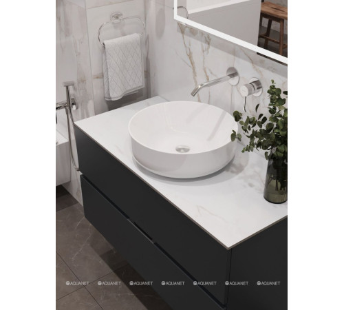 Столешница Aquanet Flat 100 с отверстием слева мрамор 00345787