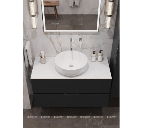 Столешница Aquanet Flat 100 с отверстием слева мрамор 00345787