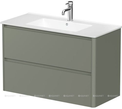 Тумба под раковину Allen Brau Gravity 100 2 ящика олива матовый 1.370010.CGM
