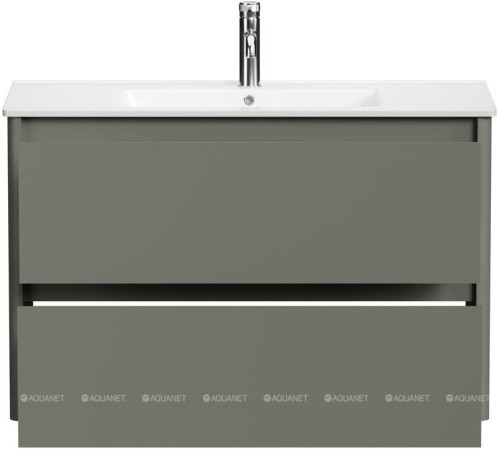 Тумба под раковину Allen Brau Gravity 100 2 ящика олива матовый 1.370010.CGM