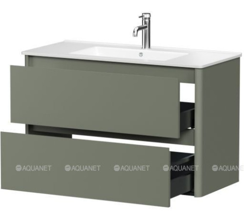 Тумба под раковину Allen Brau Gravity 100 2 ящика олива матовый 1.370010.CGM