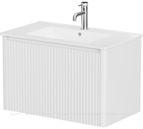 Тумба под раковину Allen Brau GRAVITY 80 1 ящик с фрезеровкой белый матовый 1.370017.WM