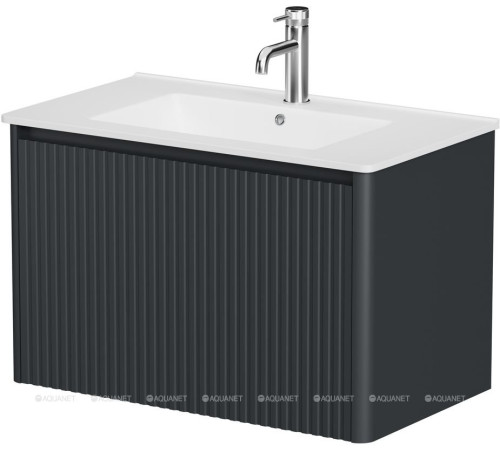Тумба под раковину Allen Brau GRAVITY 80 1 ящик с фрезеровкой антрацит матовый 1.370017.AM