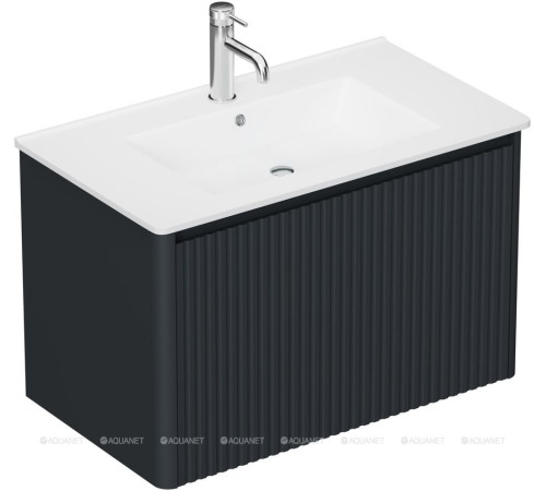 Тумба под раковину Allen Brau GRAVITY 80 1 ящик с фрезеровкой антрацит матовый 1.370017.AM