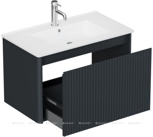 Тумба под раковину Allen Brau GRAVITY 80 1 ящик с фрезеровкой антрацит матовый 1.370017.AM