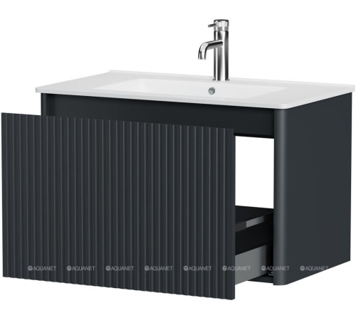 Тумба под раковину Allen Brau GRAVITY 80 1 ящик с фрезеровкой антрацит матовый 1.370017.AM