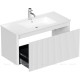 Тумба под раковину Allen Brau GRAVITY 100 1 ящик с фрезеровкой белый матовый 1.370018.WM
