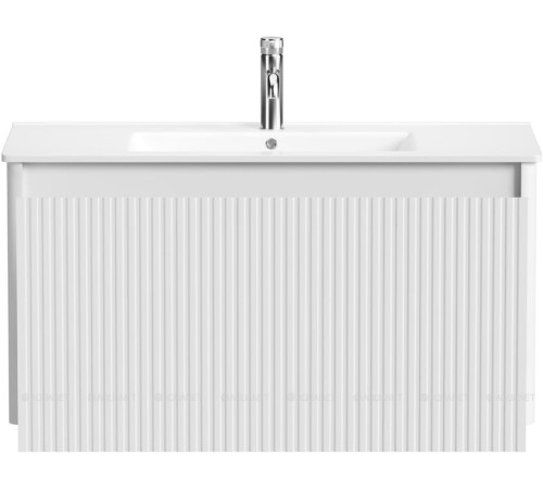 Тумба под раковину Allen Brau GRAVITY 100 1 ящик с фрезеровкой белый матовый 1.370018.WM