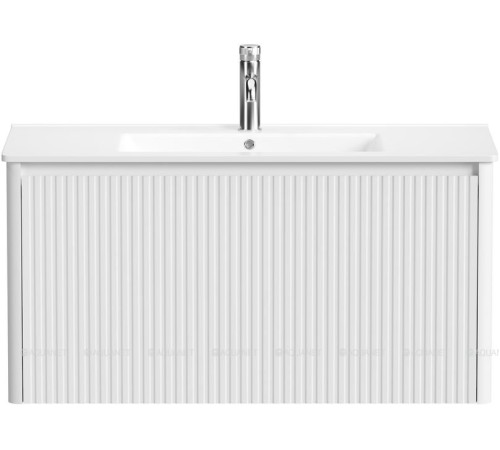 Тумба под раковину Allen Brau GRAVITY 100 1 ящик с фрезеровкой белый матовый 1.370018.WM