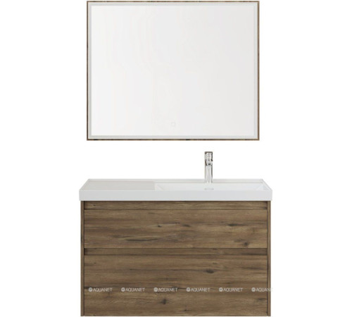 Тумба с раковиной Aquanet Nova Lite 2.0 90 R 2 ящика дуб рустикальный 00365928