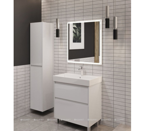 Тумба с раковиной Aquanet Nova Lite 2.0 75 напольная белый глянец 00348195