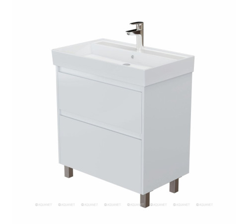 Тумба с раковиной Aquanet Nova Lite 2.0 75 напольная белый глянец 00348195