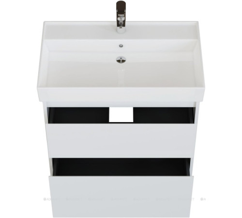 Тумба с раковиной Aquanet Nova Lite 2.0 75 напольная белый глянец 00348195