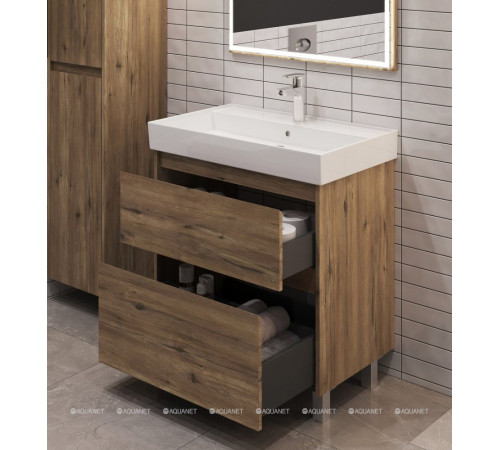 Тумба под раковину Aquanet Nova Lite 2.0 60 напольная дуб рустикальный 00346343