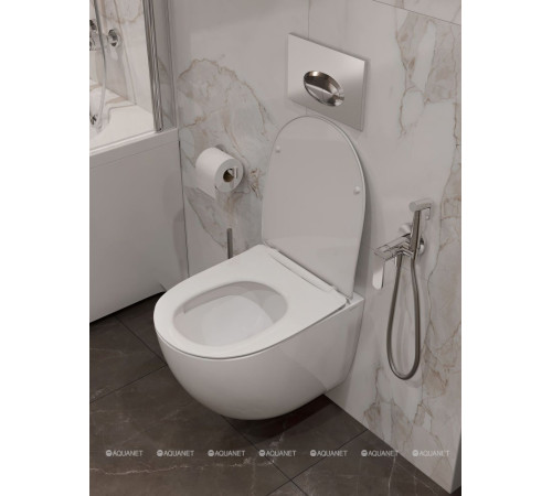 Унитаз подвесной Aquanet EcoVortex Tornado с сиденьем Soft Close 505х360 мм 00348039