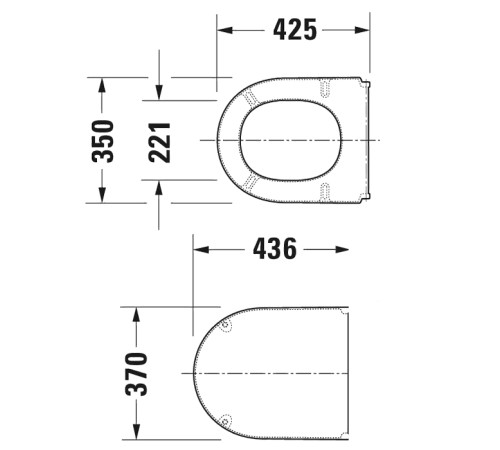 Сиденье с крышкой для унитаза Duravit Starck 3 петли нержавеющая сталь 0063810000