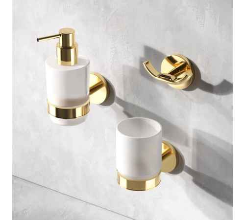 Стакан стеклянный с настенным держателем AM.PM X-Joy золото A85A34399