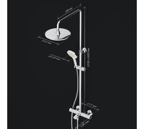 Душевая система AM.PM Like ShowerSpot с термостатом сталь F0780564