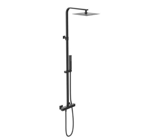 Душевая стойка Kerama Marazzi Futura с термостатом и верхним душем 25 см черный матовый 61158KM.01.093