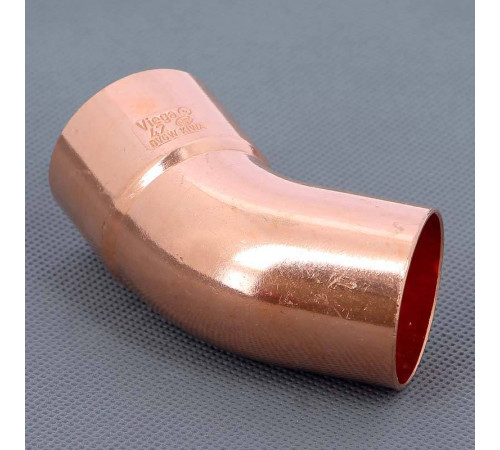 Угол медный 45 градусов однораструбный под пайку Viega 42 мм 110338