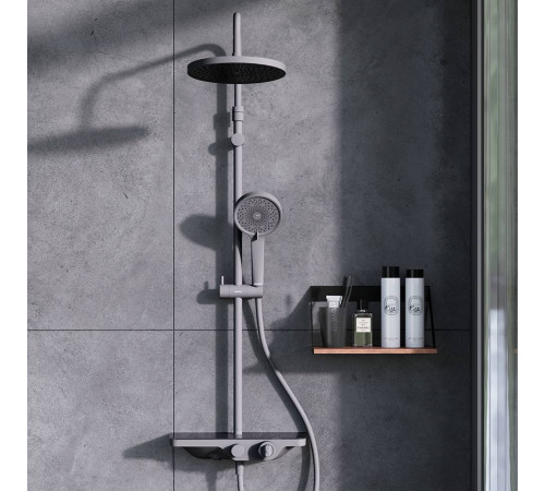 Душевая система AM.PM Apollo с термостатическим смесителем-полкой черный 947760300