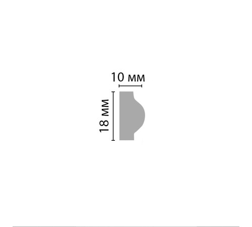 Молдинг гладкий DECOMASTER D160 ДМ 18х10х2000 мм D160 ДМ