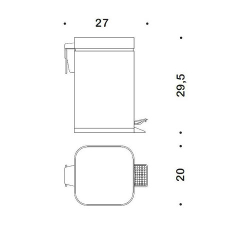 Ведро для мусора Colombo Design BlackWhite 5 л с педалью хром B9211.CR