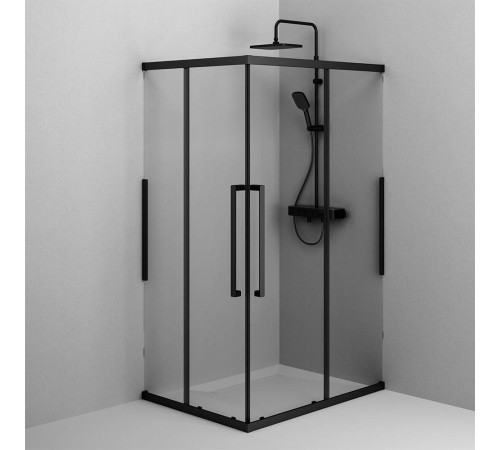Душевое ограждение AM.PM Func 120x80 см профиль черный стекло прозрачное W84G-403-12080-BT