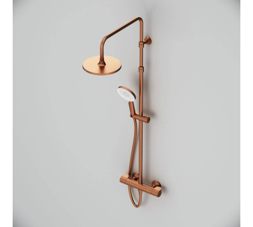 Душевая система AM.PM X-Joy с термостатом розовое золото F0785A444