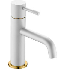 Смеситель для раковины Boheme Uno белый матовый/золото матовое 461-WG